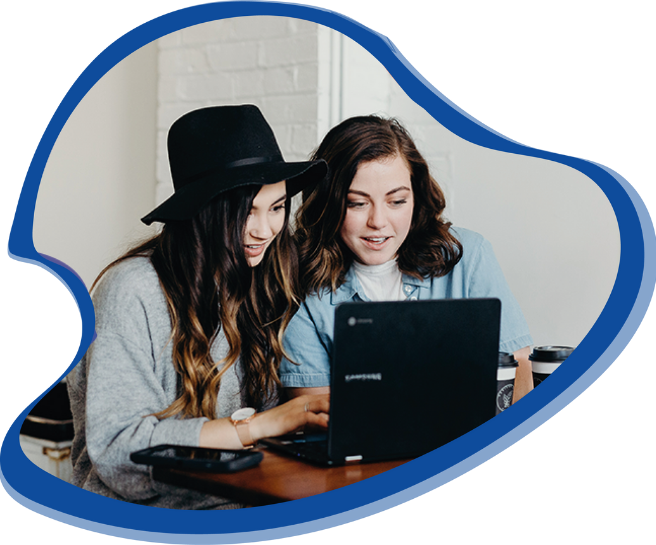 Two Girls working together